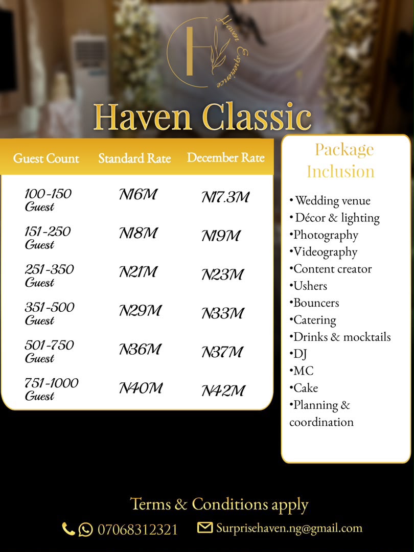 Wedding Rate Card 1